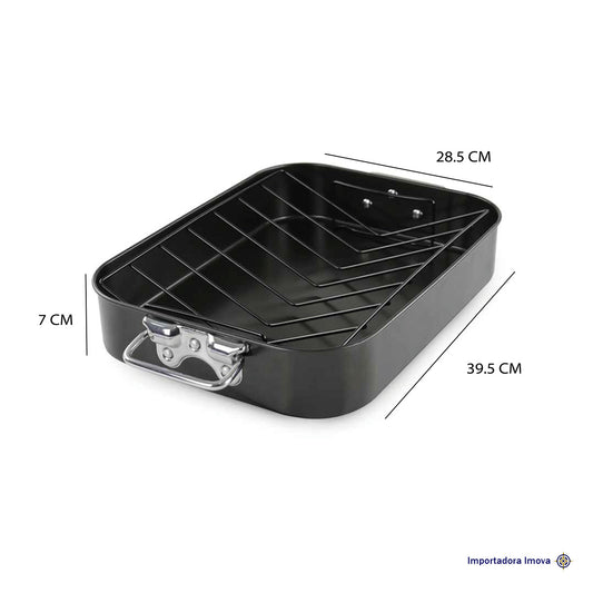 Bandeja para Horno Antiadherente con Rejilla y Asas Plegables - Imova.pe
