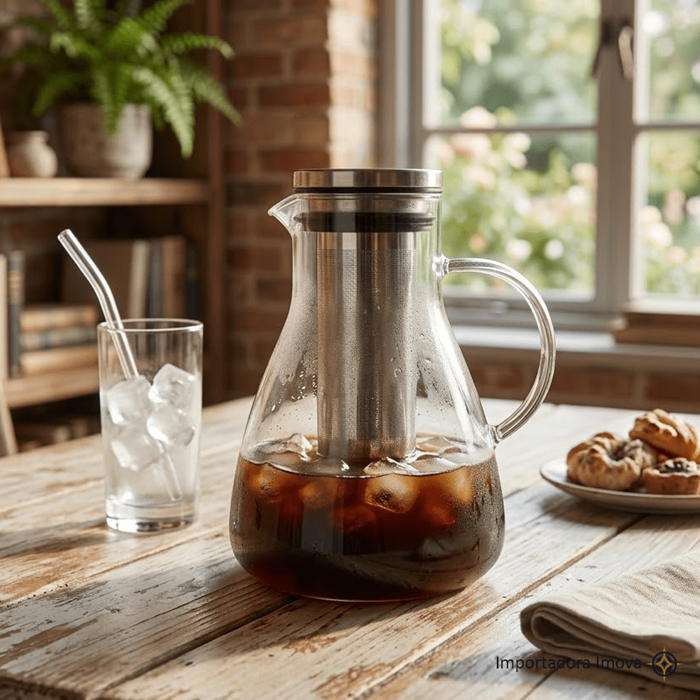 Cafetera de Vidrio Borosilicato 1500 ml con Filtro – Resistente a Fuego Directo - Imova.pe