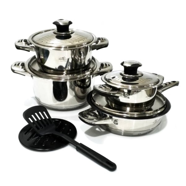 Juego de Ollas de Acero quirurjico 10 piezas con espátula - Imova.pe