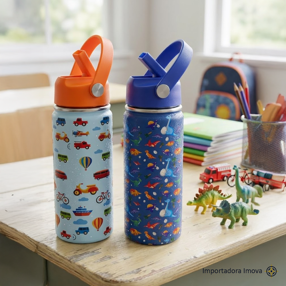 Termo Tomatodo Infantil 450 ml con Sorbete – Acero Inoxidable 304 - Imova.pe