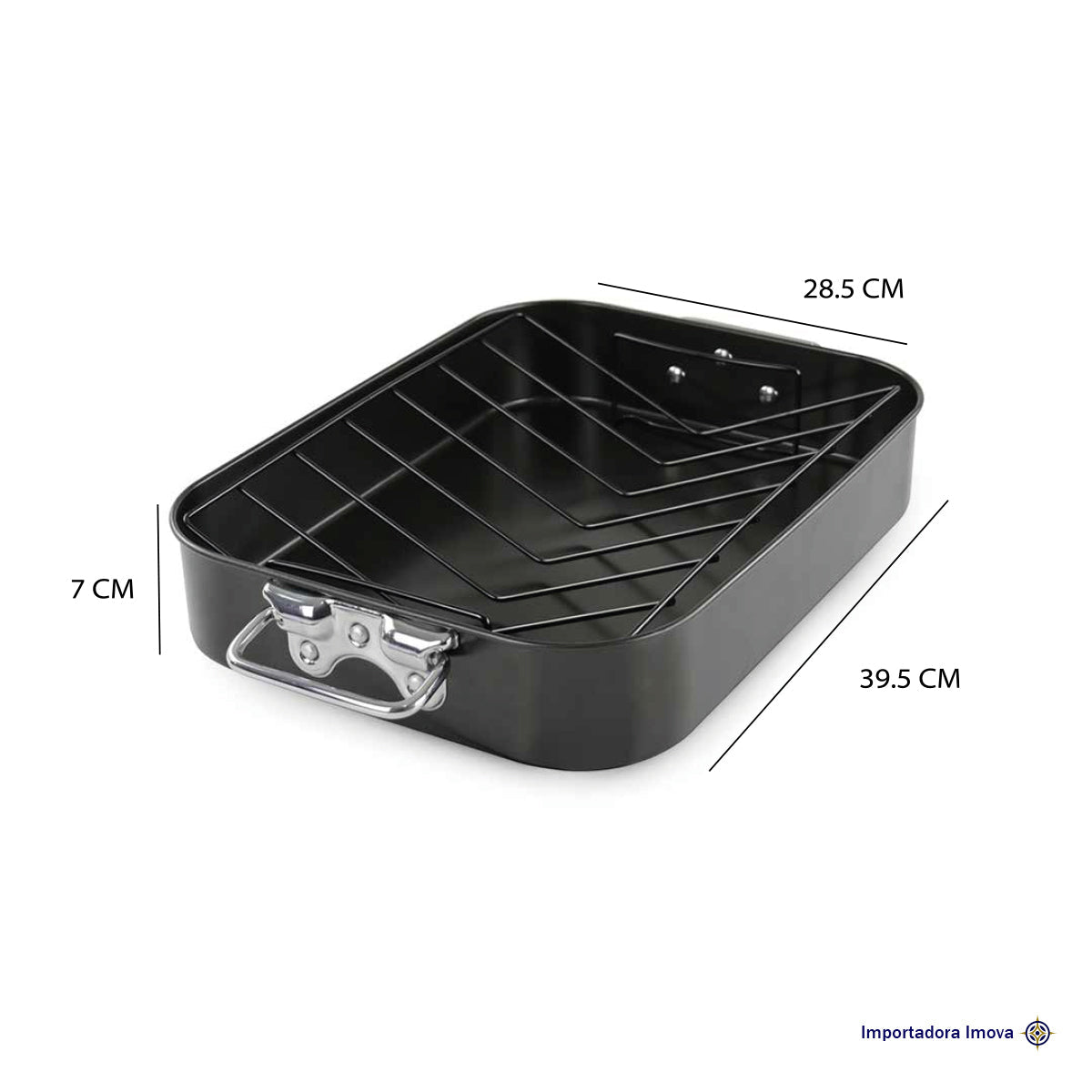 Bandeja para Horno Antiadherente con Rejilla y Asas Plegables - Imova.pe