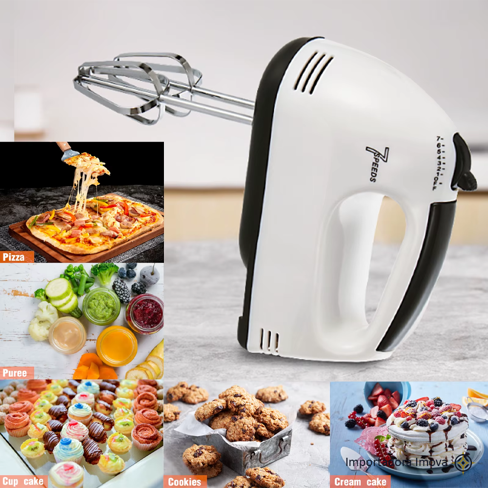 Batidora Eléctrica de Mano 250W con 7 Velocidades y Accesorios - Imova.pe