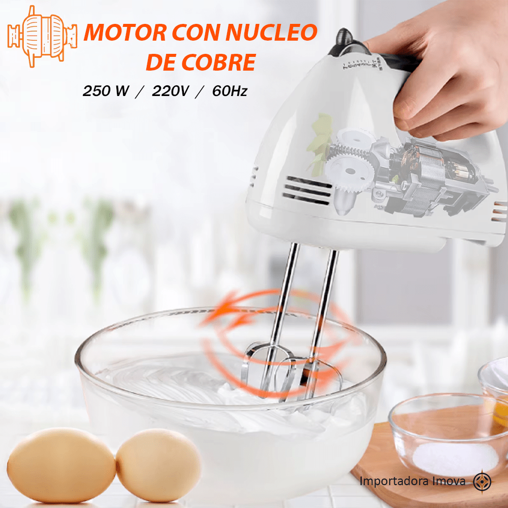 Batidora Eléctrica de Mano 250W con 7 Velocidades y Accesorios - Imova.pe