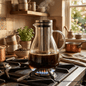 Cafetera de Vidrio Borosilicato 1500 ml con Filtro – Resistente a Fuego Directo - Imova.pe