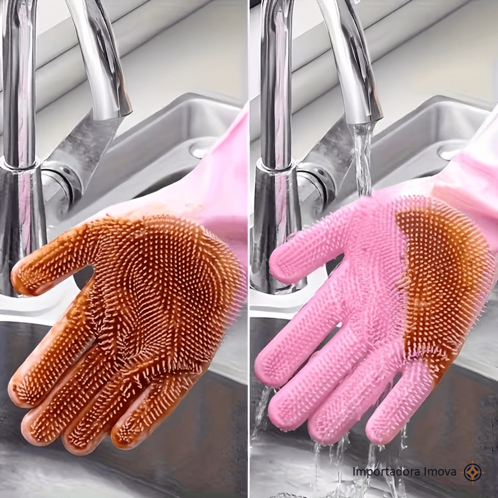 Guantes de Silicona Multiuso con Cerdas Limpiadoras - Imova.pe