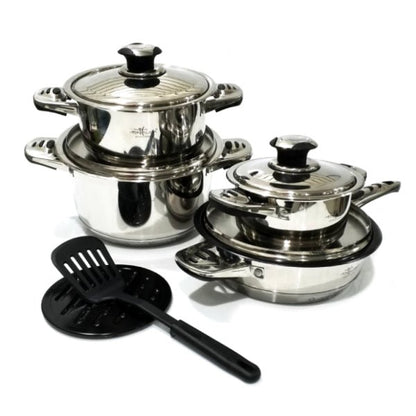 Juego de Ollas de Acero quirurjico 10 piezas con espátula - Imova.pe