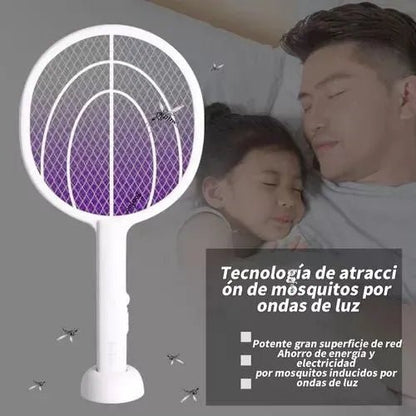 Matamosca Eléctrico con Luz UV Recargable – Blanco 42.8×21 cm - Imova.pe