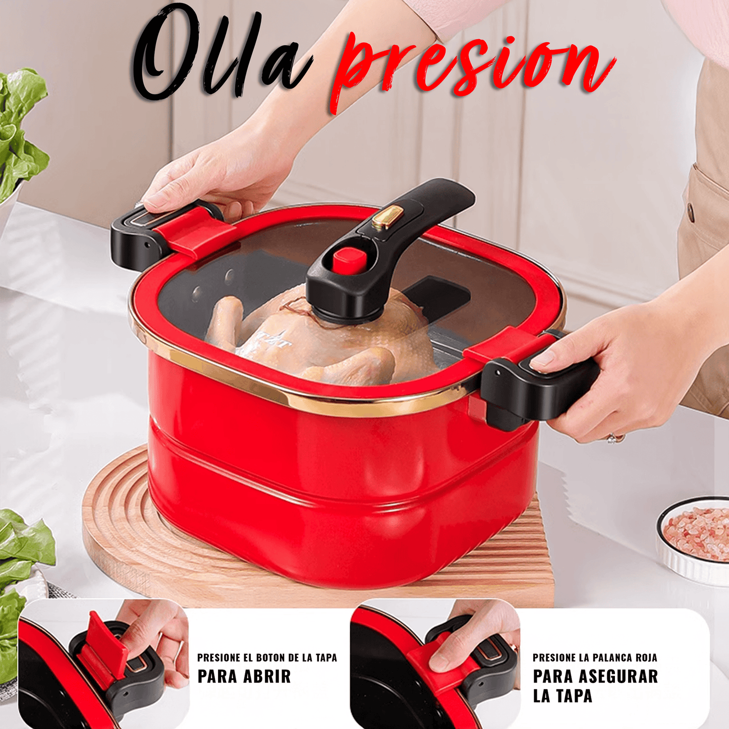 Olla a presión Imova 6 L – Cocina rápida y segura - Imova.pe