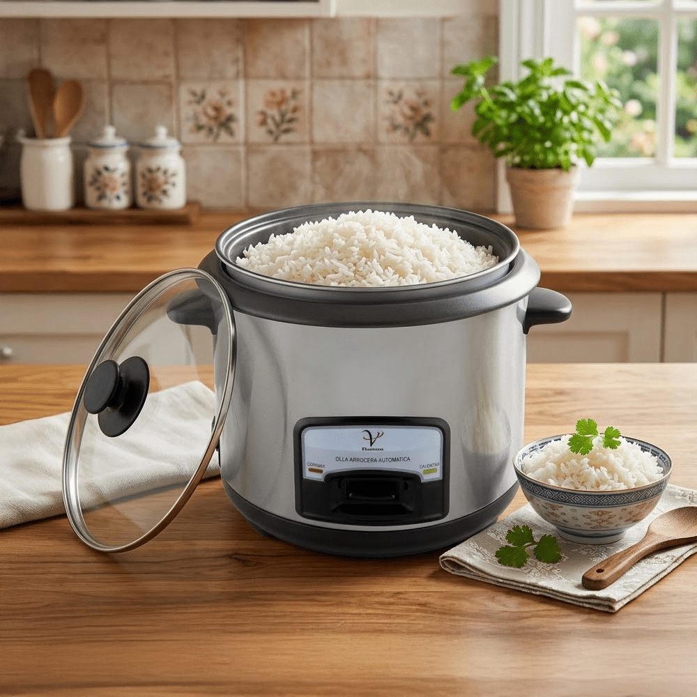 Olla Arrocera Eléctrica 1.8 Litros con Vaporera de Acero Inoxidable - Imova.pe