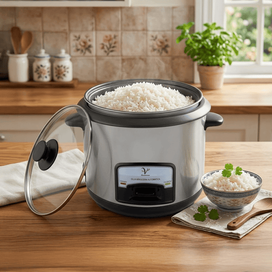 Olla Arrocera Eléctrica 1.8 Litros con Vaporera de Acero Inoxidable - Imova.pe
