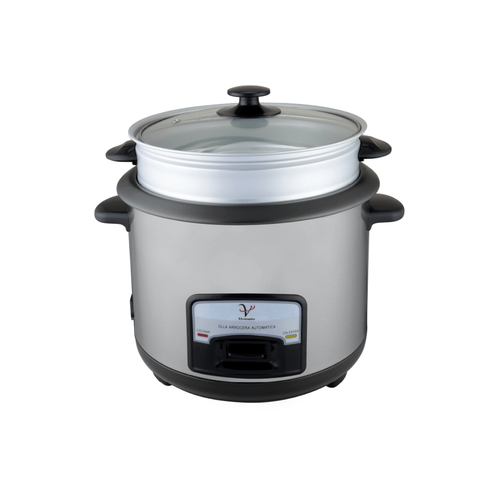 Olla Arrocera Eléctrica 1.8 Litros con Vaporera de Acero Inoxidable - Imova.pe