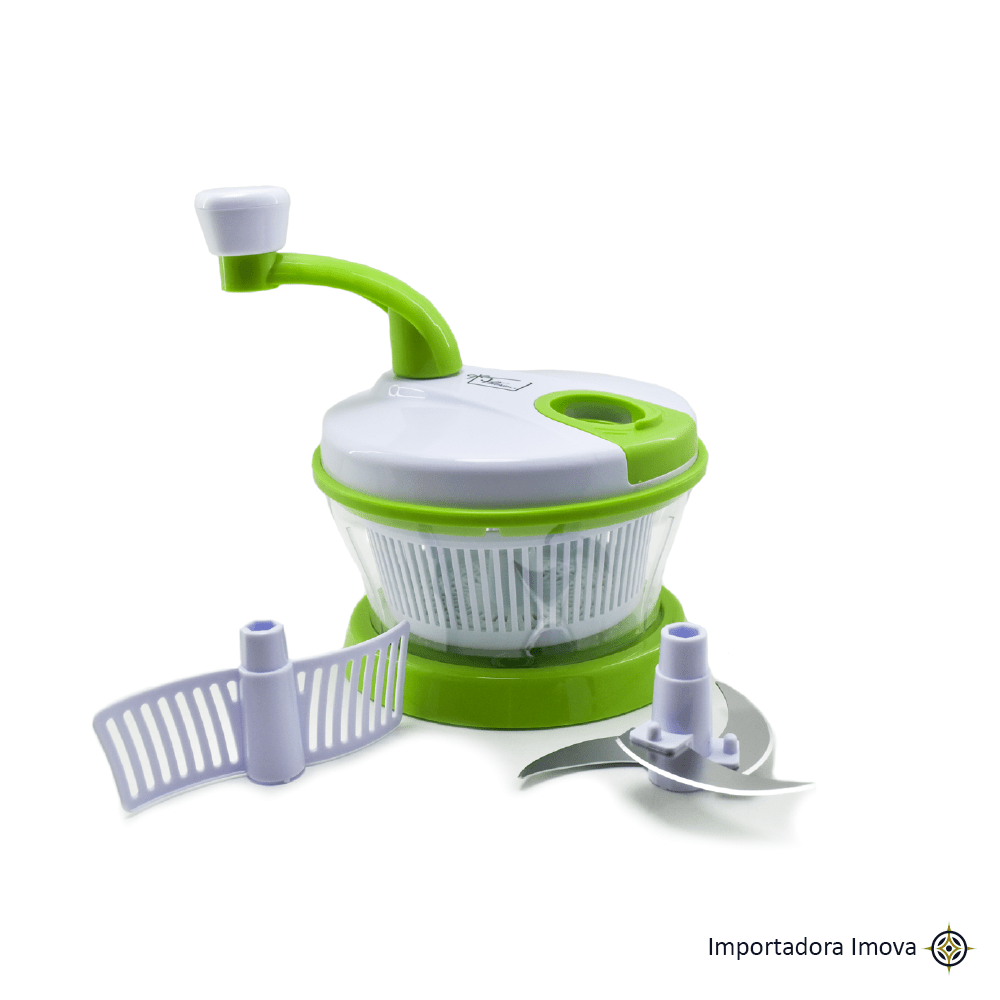 Picador Manual de Verduras 4 en 1 Multiuso con Manivela y Accesorios - Imova.pe