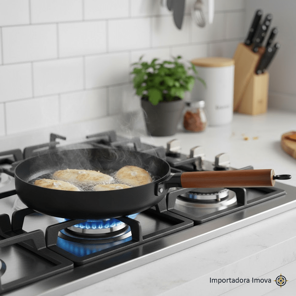 Sartén Antiadherente con Mango de Madera 24 cm - Imova.pe