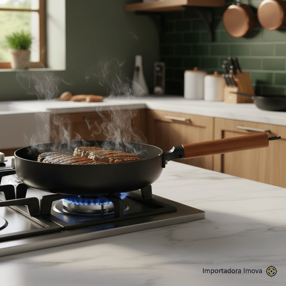 Sartén Antiadherente con Mango de Madera 24 cm - Imova.pe