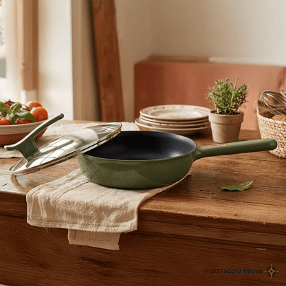 Sartén de Aluminio Premium 31.5 cm con Revestimiento de Cerámica y Tapa - Imova.pe