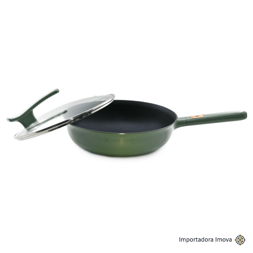 Sartén de Aluminio Premium 31.5 cm con Revestimiento de Cerámica y Tapa - Imova.pe
