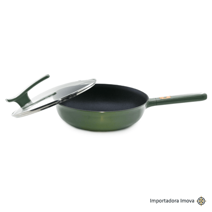 Sartén de Aluminio Premium 31.5 cm con Revestimiento de Cerámica y Tapa - Imova.pe