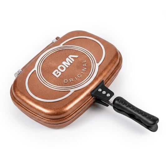 Sartén Parrillera Doble de Roca Volcánica Antiadherente - Imova.pe