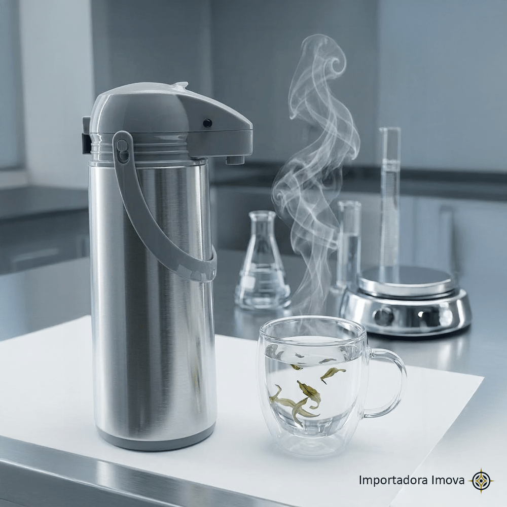 Termo con Ampolla de Vidrio 1 Litro – Jarra Térmica con Diseño Moderno - Imova.pe