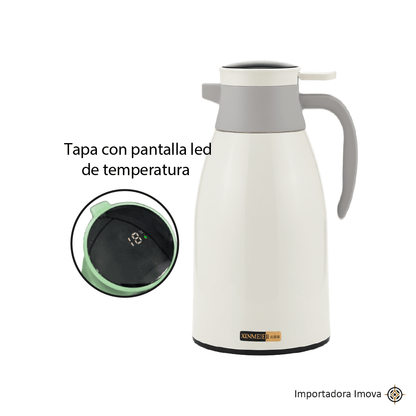 Termo con Ampolla de Vidrio 2 Litros con Pantalla LED de Temperatura - Imova.pe
