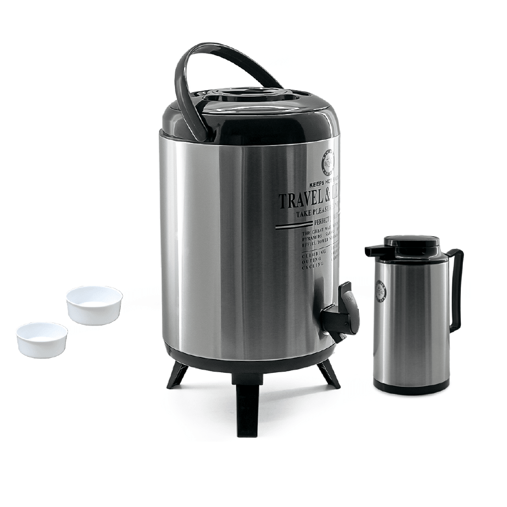 Termo Dispensador 10 Litros con Termo 1 Litro – Acero Inoxidable - Imova.pe