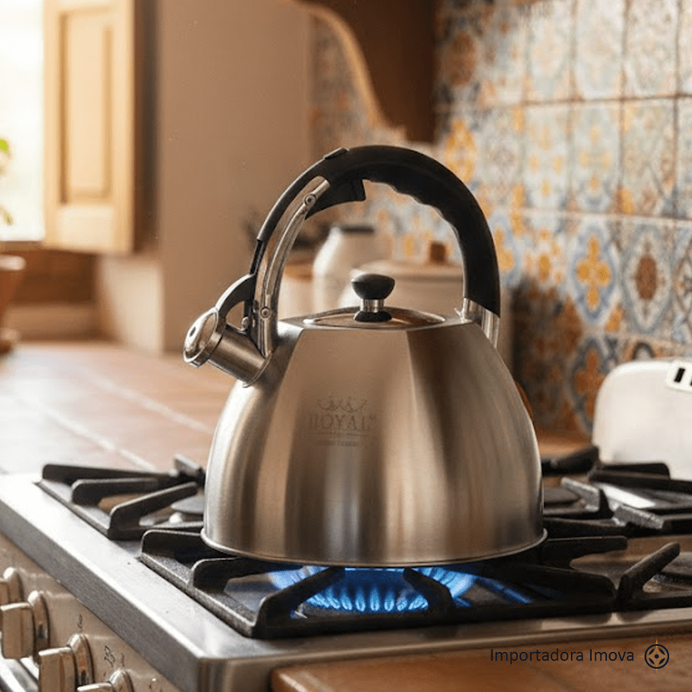 Tetera de Acero Inoxidable 5 Litros con Silbato – Tetera Grande para Cocina - Imova.pe