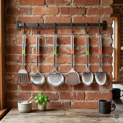 Set de Utensilios de Cocina de Acero Inoxidable 6 Piezas – Kit Completo Resistente