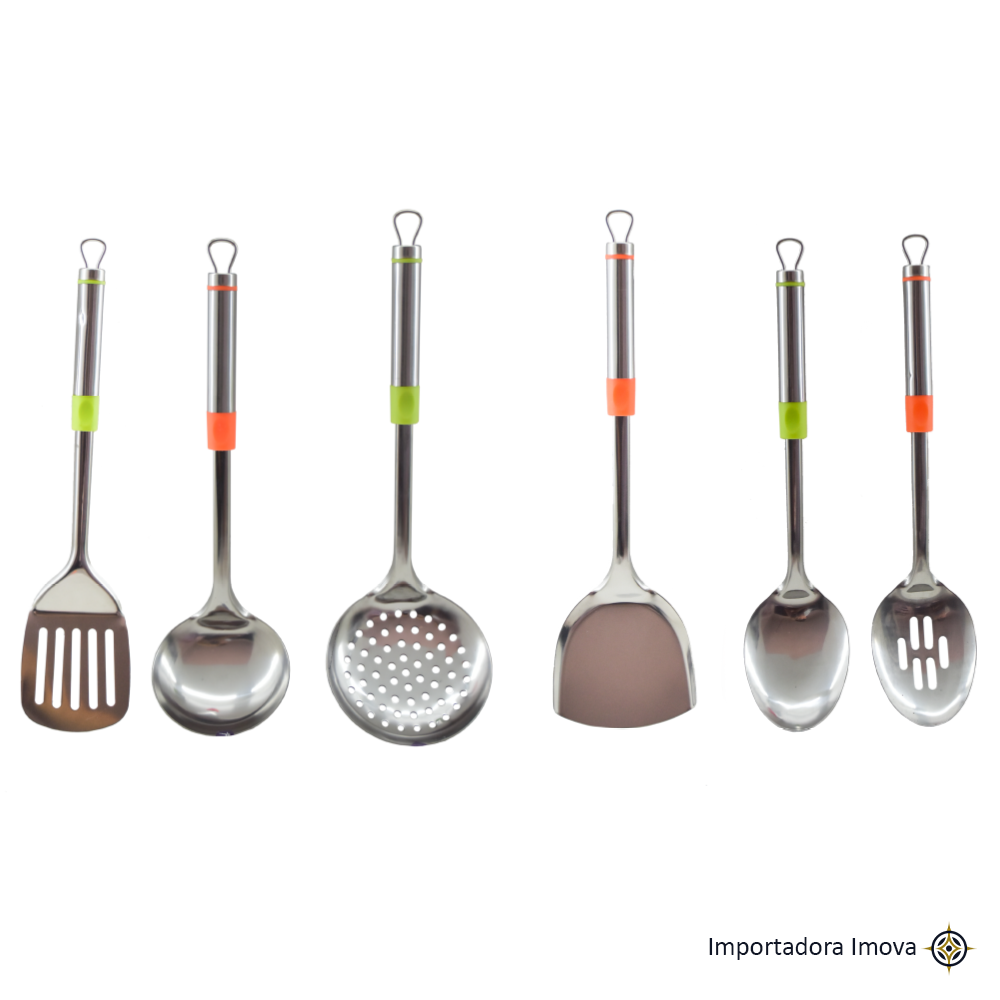 Set de Utensilios de Cocina de Acero Inoxidable 6 Piezas – Kit Completo Resistente