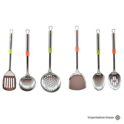 Set de Utensilios de Cocina de Acero Inoxidable 6 Piezas – Kit Completo Resistente